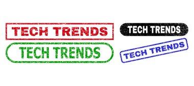 TECH TRENDS Dikdörtgen Mühürleri Çizik Doku Kullanımı
