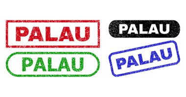 PALAU Dikdörtgen Damgaları Kirli Doku Kullanılıyor