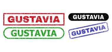 GuSTAVIA Dikdörtgen Mühürleri Aşınmış Doku Kullanılıyor