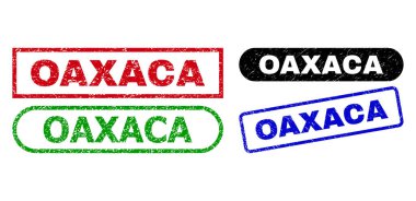 Grunge desenli OAXACA Dikdörtgen Filigranı