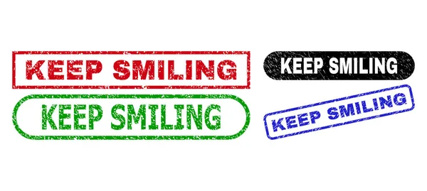 KEEP SMILING Prostokątne znaczki o skorodowanej powierzchni — Wektor stockowy
