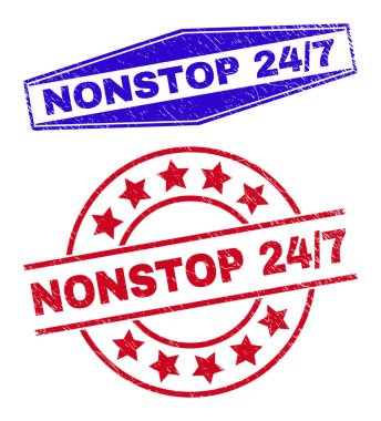 NONSTOP 24 - 7 Çizilmiş Damgalar Yuvarlak ve Altıgen Şekiller