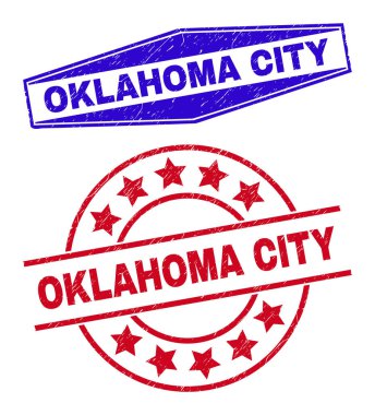 OKLAHOMA ŞEHRİ Grunge Çemberde ve Altıgen Şekilde Mühürlüyor