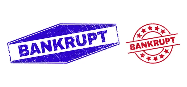 Резиновые уплотнения BANKRUPT в круговых и шестиугольных формах — стоковый вектор