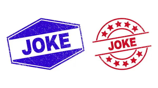 JOKE Grunged vízjelek kerek és hatszögletű formákban — Stock Vector