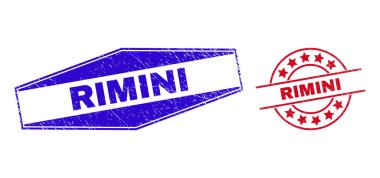 RIMINI Çember ve Altıgen Şekillerde Aşınmış Damgalar