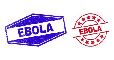 EBOLA Lastik Mühürleri Çember ve Altıgen Şekiller
