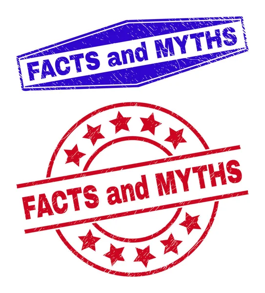 FACTS AND MYTHS Tanda air yang tidak bersih di Bulat dan Bentuk Hexagon - Stok Vektor
