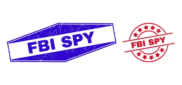 FBI SPY crachás impuros em forma redonda e hexágono —  Vetores de Stock