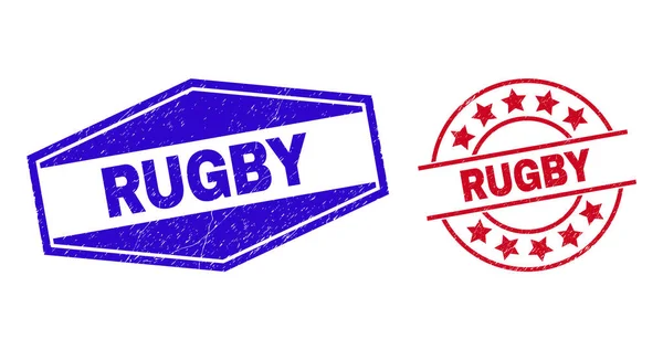 Rugby Yuvarlak ve Altıgen Şekillerinde Filigran İnletti — Stok Vektör