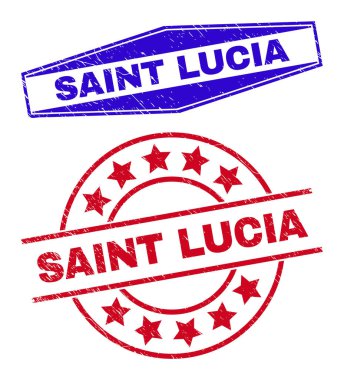 SAINT LUCIA Çember ve Altıgen Biçimli Mühürleri Aşındırdı