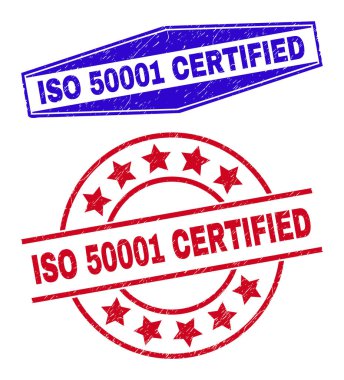 ISO 50001 CERTIFIED Grunge Stamp Seals in Round and Hexagonal Shapes