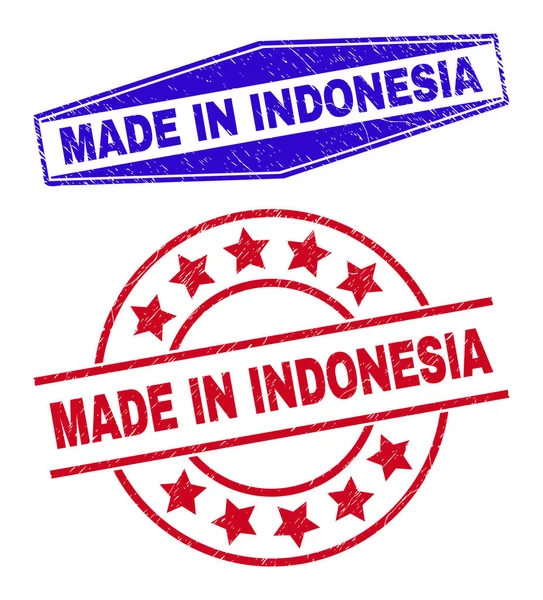 インドネシア製丸六角形の丸印 — ストックベクタ