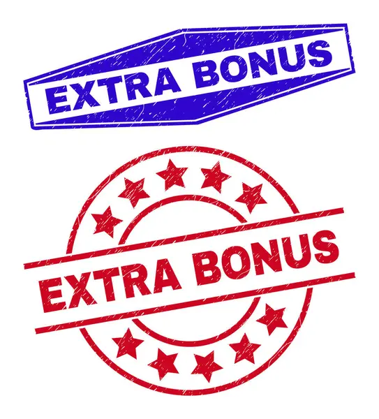 EXTRA BONUS Distress Seals in Circle and Hexagonal Shapes — стоковий вектор