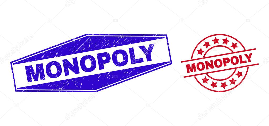 MONOPOLY Unclean Stamp Seals in Circle and Hexagonal Forms