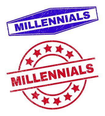 MILLENNIALS Grunge Damgaları Çember ve Altıgen Biçimlerde