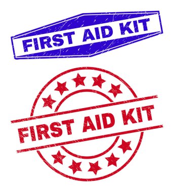 İLK AID KİT Çember ve Altıgen Biçimlerinde Aşınmış Rozetler