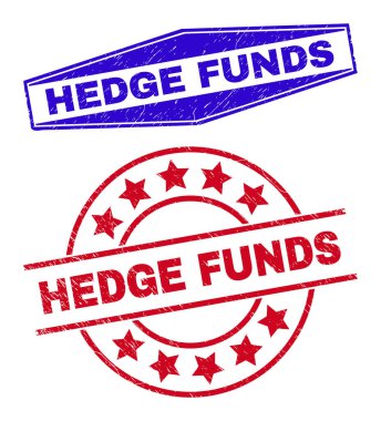 HEDGE FUNDS Grunge Watermarks in Round and Hexagon Forms