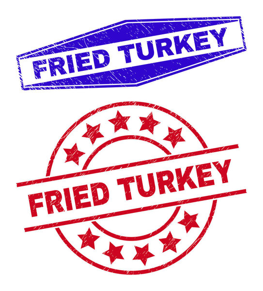 FRIED TURKEY Textured Stamps in Round and Hexagonal Forms