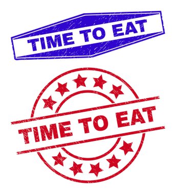 TIME TO EAT Corroded Watermarks in Round and Hexagon Shapes