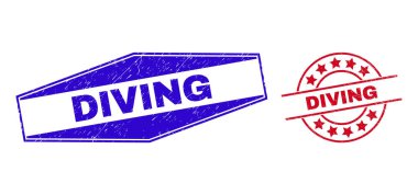 DIVING Scratched Watermarks in Round and Hexagon Shapes