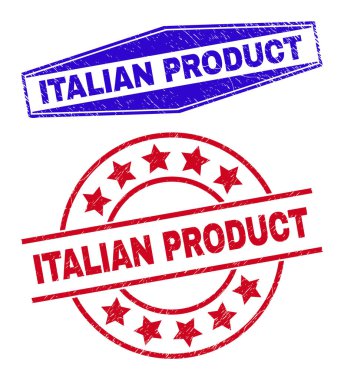 ITALIAN PRODUCT Grunged Stamps in Round and Hexagon Shapes