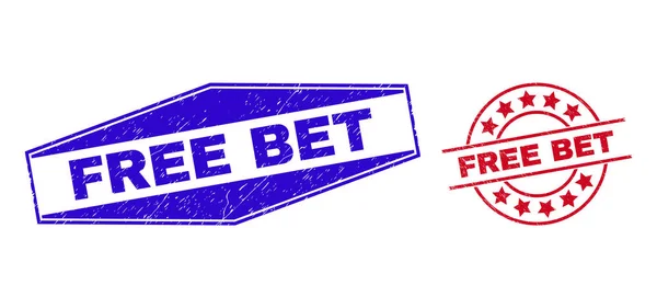 無料BET｜サークルと六角形のテクスチャバッジ — ストックベクタ