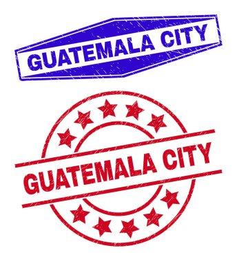 GUATEMALA CITY Corroded Badges in Circle and Hexagonal Shapes