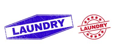 LAUNDRY Kauçuk Damga Mührü Çember ve Altıgen Biçimleri