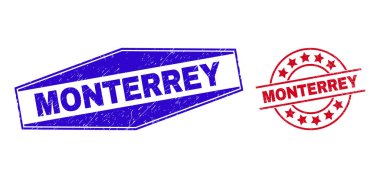 MONTERREY Çember ve Altıgen Şekillerde Aşınmış Rozetler