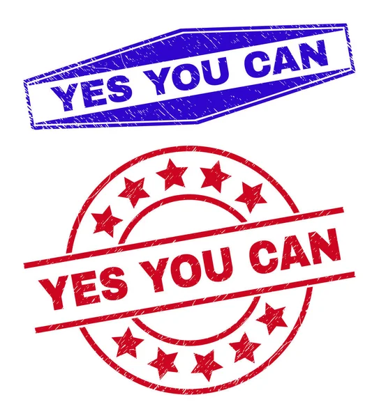 YES YOU CAN Unclean Badges in Round and Hexagon Shapes — Stock Vector