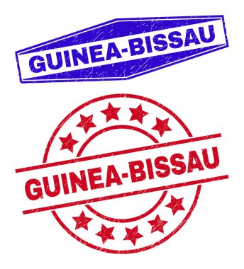 GUINEA-BISSAU Kirli Mühür Çember ve Altıgen Biçimlerinde