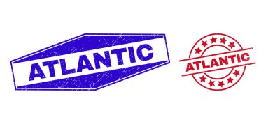 Yuvarlak ve Altıgen Şekilde ATLANTIC Grunge Rozetleri