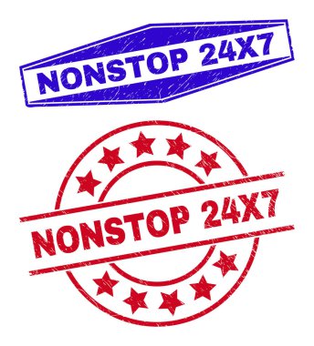 NONSTOP 24X7 Çember ve Altıgen Şekillerde Aşınmış Rozetler