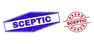 Çember ve Altıgen Şekillerde SCEPTIC Çizilmiş Rozetler