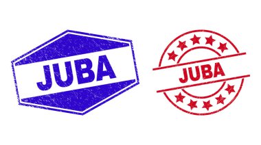 Çember ve Altıgen Şekillerde JUBA desenli Rozetler