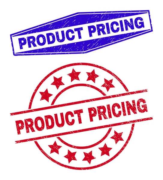 PRODUCT PRICING Textured Watermarks in Round and Hexagonal Forms — Stock Vector