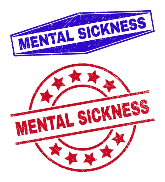 MENTÁLIS SICKNESS Tisztátalan vízjelek kör és hatszögletű formákban — Stock Vector