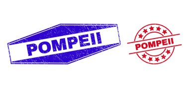 POMPEII Grunge Rozetleri Çember ve Altıgen Şekiller