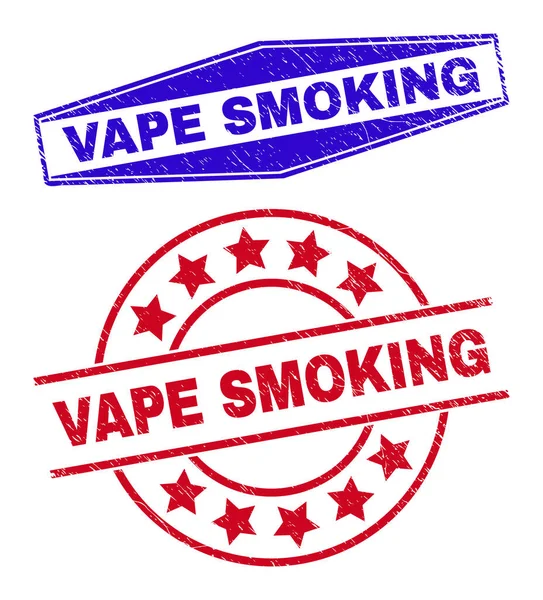 FUMAGE DE VAPE Timbres impurs en forme de cercle et hexagonal — Image vectorielle