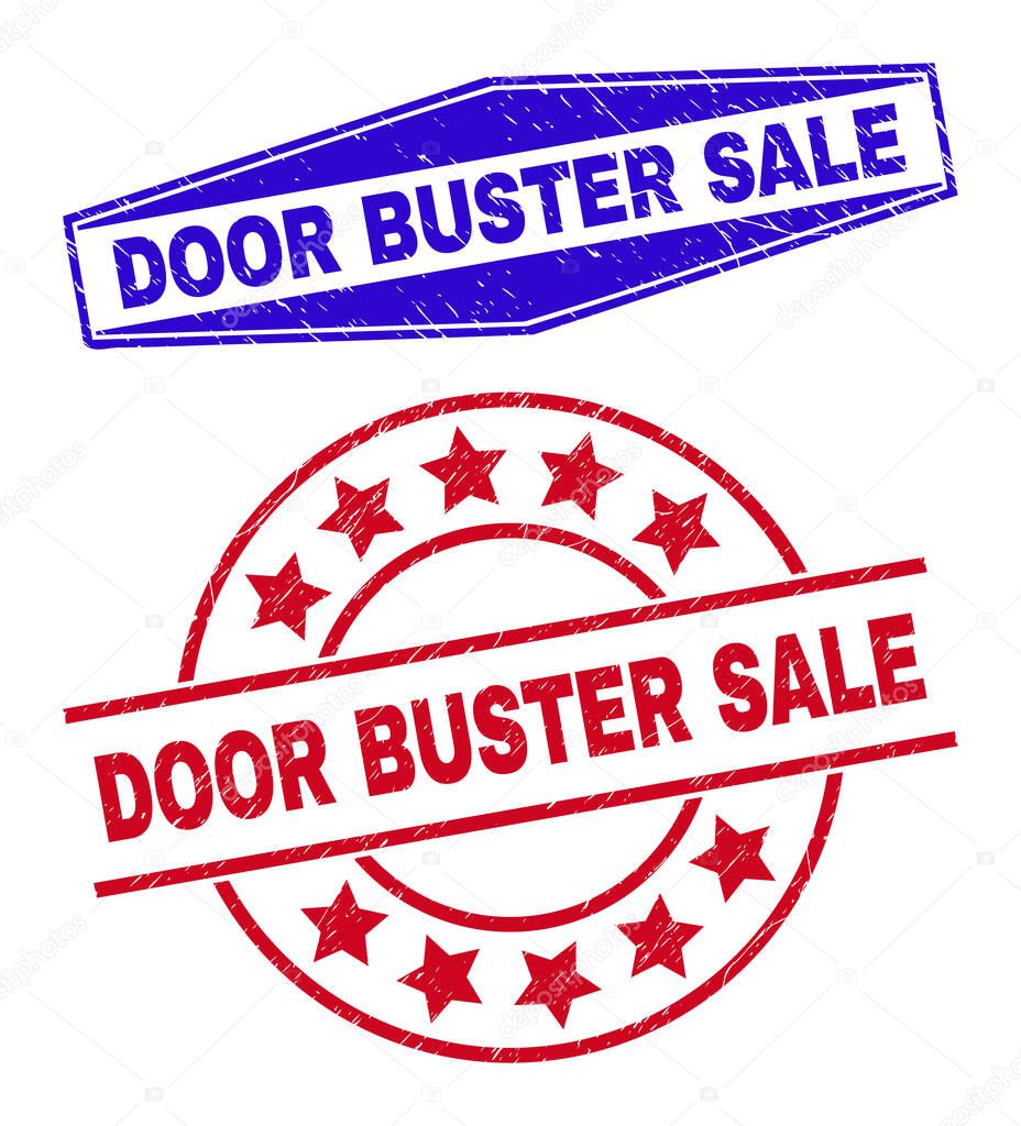 DOOR BUSTER SALE Grunged Stamp Seals in Circle and Hexagon Forms