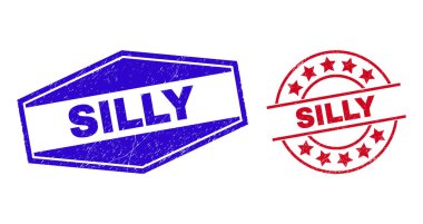 Çember ve Altıgen Şekillerindeki Aptal Kirli Rozetler