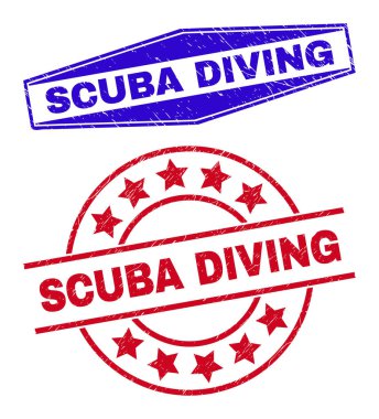 ScUBA Dalış Damgaları Yuvarlak ve Altıgen Şekiller