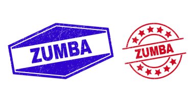 ZUMBA Çemberde ve Altıgen Şekillerinde Aşınmış Rozetler