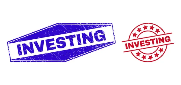 INVESTING Unclean Seals in Round and Hexagonal Forms — ストックベクタ
