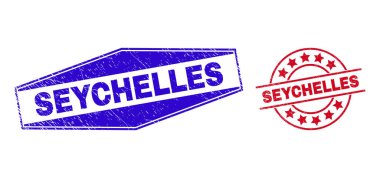 SEYCHELLES Çemberde ve Altıgen Şekilde Çizilmiş Rozetler