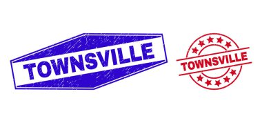 Çember ve Altıgen Biçimli TowNSVILLE Tehlike Rozetleri