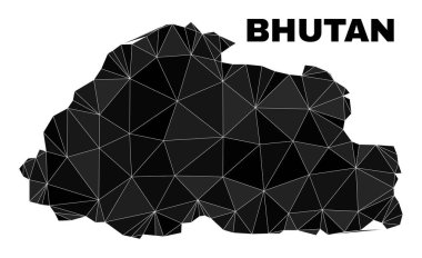 Vector Triangle Filled Bhutan Map