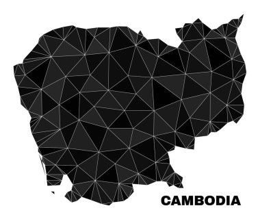 Vector Triangle Filled Cambodia Map