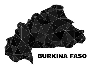 Vector Triangle Filled Burkina Faso Map